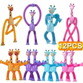    Pop Tube Tubes Tubes Sensory Set 12 Stück Giraffe GESCHENK FÜR KINDER