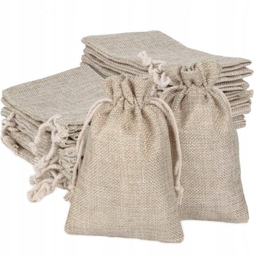  LEINENBEUTEL FÜR SÜSSIGKEITENVERPACKUNG 10x14cm 30 Stk