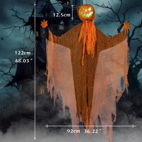    Gruseliger Halloween-Kürbis mit Hängedekoration mit Licht und Sound