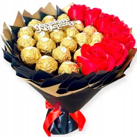    Ein Geschenk für jeden Anlass. Ferrero Rocher Sweet Bouquet + Aufschrift Ihrer Wahl