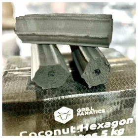    Kokosnussbriketts Sechseck 5kg. Eine Alternative zu Binchotan.