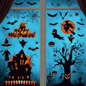  Halloween-Fensteraufkleber, doppelseitig, 8 Blatt