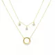  Halskette mit Ring, Doppelkette 925 + BOX