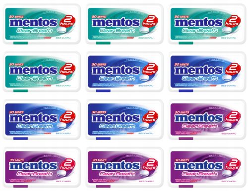 Mentos Clean Breath Pastillen - Geschmacksmix Set 12x21g