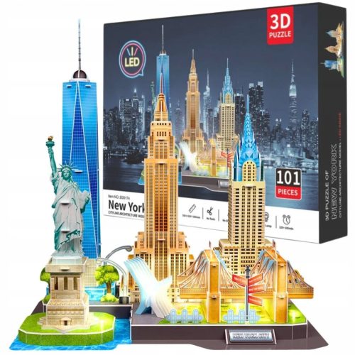  3D-PUZZLE STADT YORK PANORAMA NEW YORK LED-LICHT 101 ELEMENTE