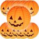  10x LED PAPIERLATERNE KÜRBIS HALLOWEEN LEUCHTENDE DEKORATION 25 CM SET