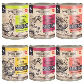    WIEJSKA ZOGRODA Mix Flavours Nassfutter für Hunde, Dose 6 x 800 getreidefrei