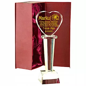    GROSSES HERZ-KRISTALL, 26 cm, Geschenk zum Jungentag für Mann, Ehemann, Gravur