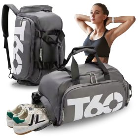    Fitness-Sporttasche für Training, Fitnessstudio, Reisen, Umhängetasche, Dunkelgrau