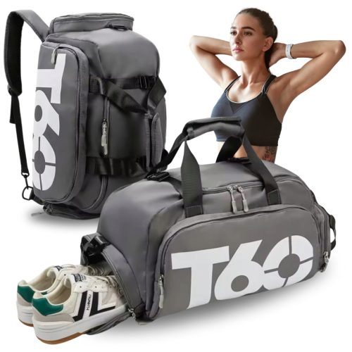  Fitness-Sporttasche für Training, Fitnessstudio, Reisen, Umhängetasche, Dunkelgrau