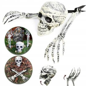    Halloween-Dekorationen für den Außenbereich, realistischer, gruseliger Schädelkopf