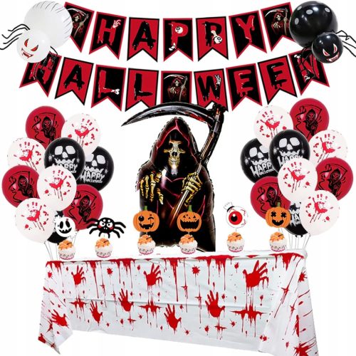  DIY HALLOWEEN SET GIRLANDE LUFTBALLONS TISCHDECKE SPINNEN