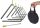  SET DREIECKIGES MUSIKINSTRUMENT + BATON 5 STÜCK + HÜLLE - MONTESSORI