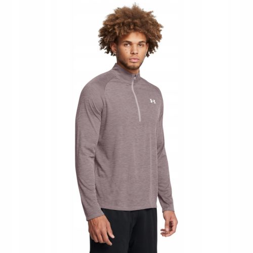  Herren-Trainings-Langarmshirt „UA Tech Textured 1/2 Zip“ von Under Armour – braun