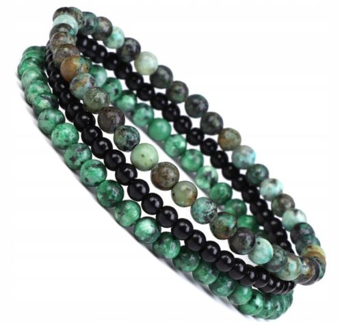  HERREN PERLEN ARMBAND STEIN AFRIKANISCHER TÜRKIS ONYX SET 3 IN 1