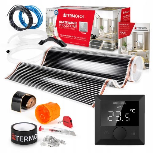  INFRAROT-HEIZFOLIEN-KIT, Leistung 140 W, 100 cm Fläche. 16m² + TF-H5 SCHWARZ