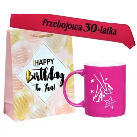    Gedenkbecher + Schärpe. Ein Geschenk zum 30. Geburtstag einer Frau, einer Freundin