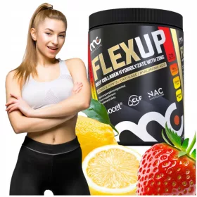   FlexUp Kollagen Glukosamin Pulver 400g - Erdbeer-Zitrone für Gelenke & Hautpflege
