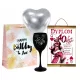 Schwarzes Glas + Diplom mit Wünschen, Geschenk zum 40. Geburtstag für sie