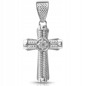  Silbernes großes Herrenkreuz, oxidiert in 925er Silber