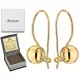  OHRRINGE AUS GOLD, GLATTE KUGELN, 585 GRAVIERT