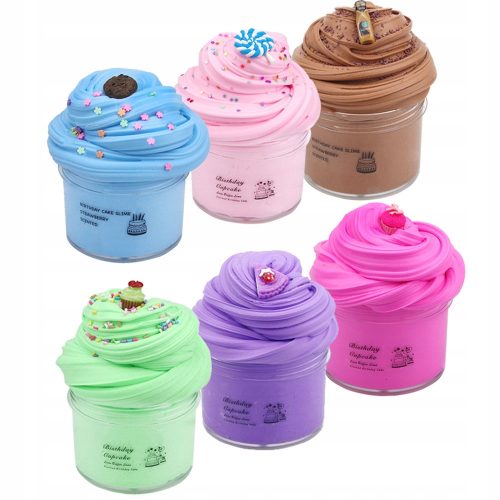  6 Stück Fluffy Floam Slime Stress Relief Sludge Spielzeug