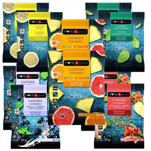 Zuckerfreie Bonbons PURE & GOOD - Aromenvielfalt 10x 50g