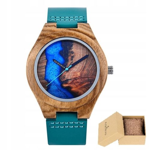 HOLZ-DAMENUHR BOBO BIRD T74-1 ELEGANTES ZIFFERBLATT AUS HARZ UND HOLZ