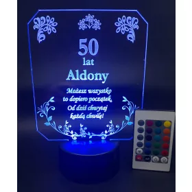  LED-Statuettenlampe, graviertes Geschenk - 50. Geburtstag