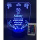  LED-Statuettenlampe, graviertes Geschenk - 50. Geburtstag