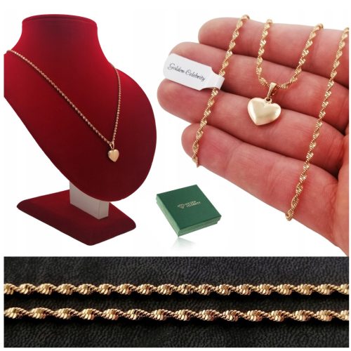  GOLDKETTE MIT EINEM HERZ AUS CHIRURGENSTAHL FÜR DIE TOCHTER DER MUTTER EINER FRAU