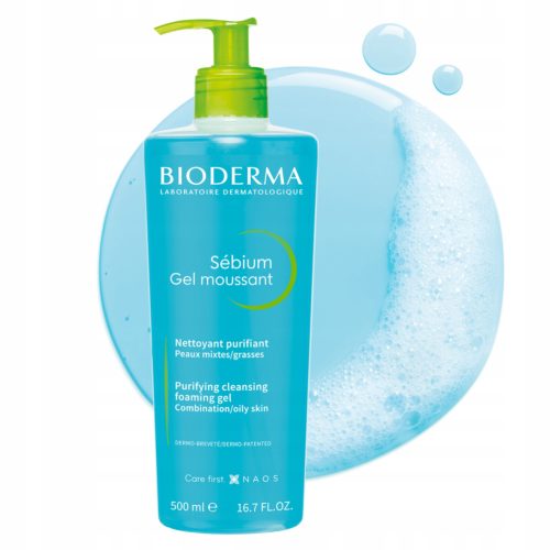 Bioderma Sebium Gel Moussant antybakteryjny żel do mycia twarzy do cery tłustej i mieszanej 500ml