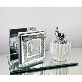    Glamour-Set, Tablett, Kerzenhalter, Behälter, silberner Elefant als Geschenk