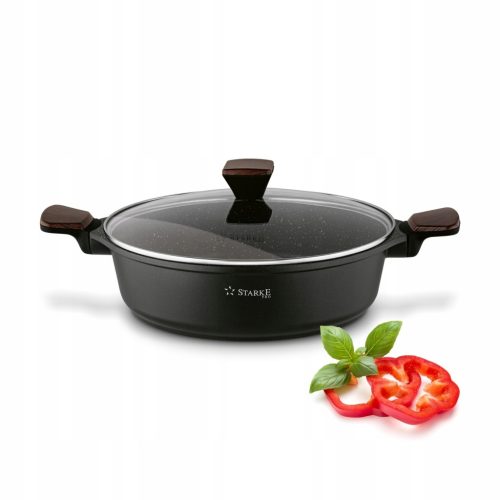 Induktionsgeeignete Marmorpfanne mit Deckel Starke Pro Redwood 28 cm