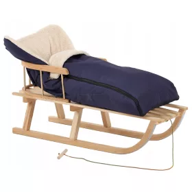    SCHLAFSACK AUS POLNISCHEM HOLZ MARINEBLAU Traditioneller STARKER Schlafsack mit Rückenlehne