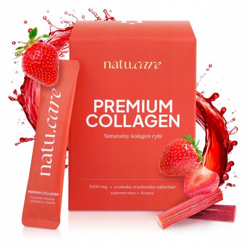  PREMIUM FISH COLLAGEN 5000 MG Erdbeer-Rhabarber 30 Beutel Natu Care