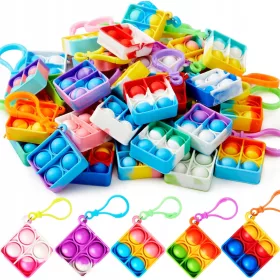    30X POPIT Schlüsselanhänger Anti-Stress-Sensorspielzeug, Partygeschenk für Kinder