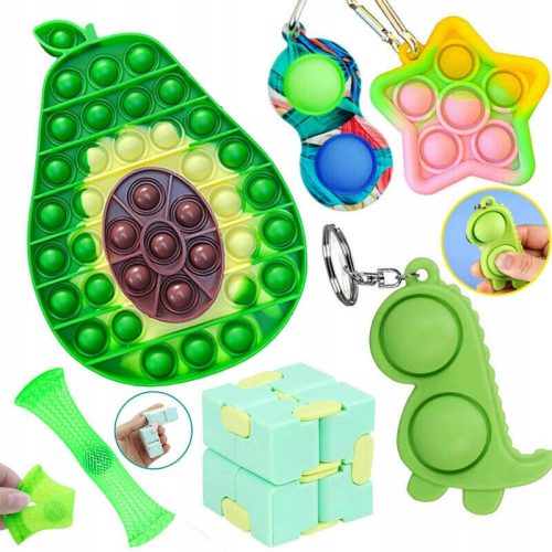  6x SET FIDGET TOYS POPIT ANTI-STRESS-SPIELZEUG