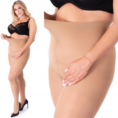 PLUS SIZE 40 DEN Stützstrumpfhose Relaks Tanned Beige halbmatt Fenome 3/4