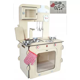    Holzküche für Kinder, LED-Leuchten, Brennerzubehör, POLNISCHER HERSTELLER!