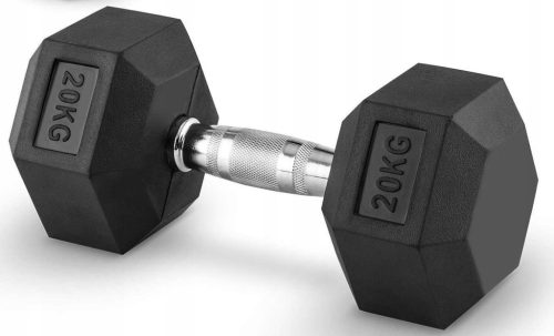  Feste Hantel 20 kg, gummiertes Gusseisen, 20 kg HEX, für SOLID-Training
