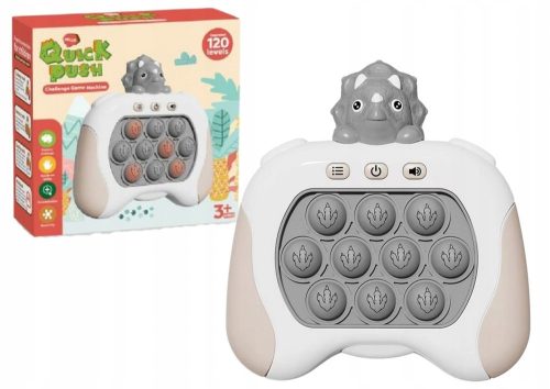  Triceratops Pop It, batteriebetrieben, Lichter, Geräusche, sensorisches Spiel, Grau