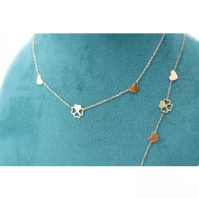    Gold-Set mit Prominenten, 3 Elemente, Kleeblatt und Herzen, 316L-Stahl