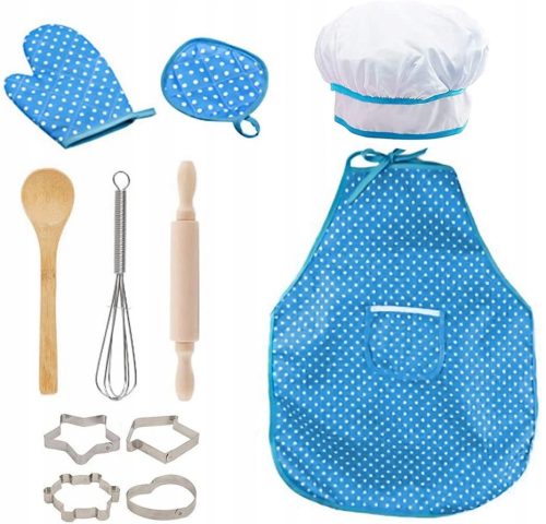  Schürze für Kinder Kochset Zubehör 8in1