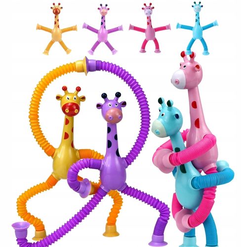  Dehnschlauch mit Saugnäpfen, sensorisches LED-GIRAFFE-SPIELZEUG