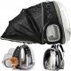  Rucksack für Hund, Katze, Transporter, Tasche, erweiterbares Laufgitter, Bett, Belüftung