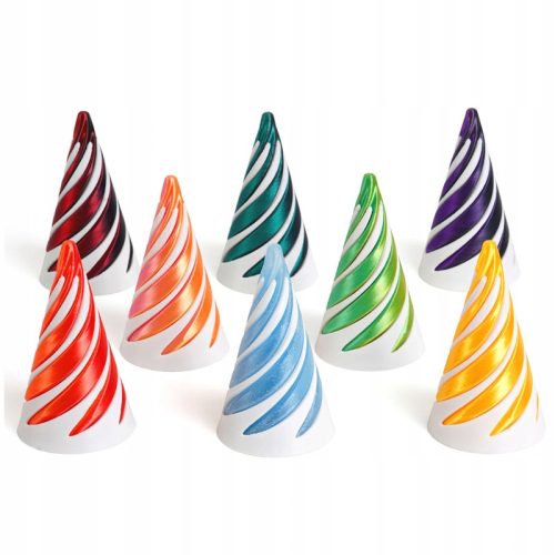  8X 3D-gedrucktes Spiralkegel-Zappelpyramiden-Skulptur-Spielzeugset