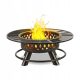  Gartenfeuer Grill Lagerfeuer Ø120cm rund Stahlrost Deckel schwarz