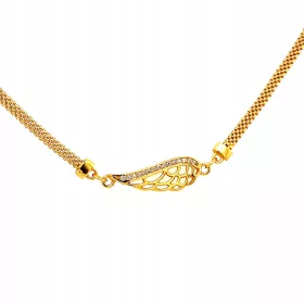  Elegantes vergoldetes Flügelarmband mit 925 Zirkonias