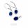  Ein Set aus Silberschmuck, blauen Zirkonen, Ohrringen + Anhänger, PR 925